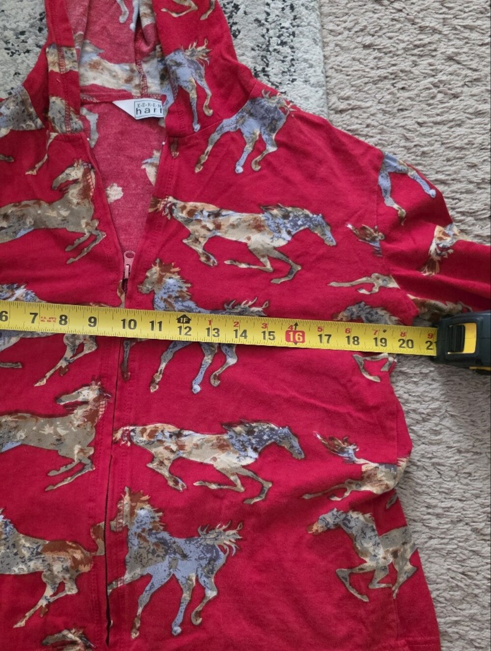 Western Horse Hoodie Zip Jacket Cotton Keren Hart Rodeo Equestrian Womens M - Picture 7 of 8